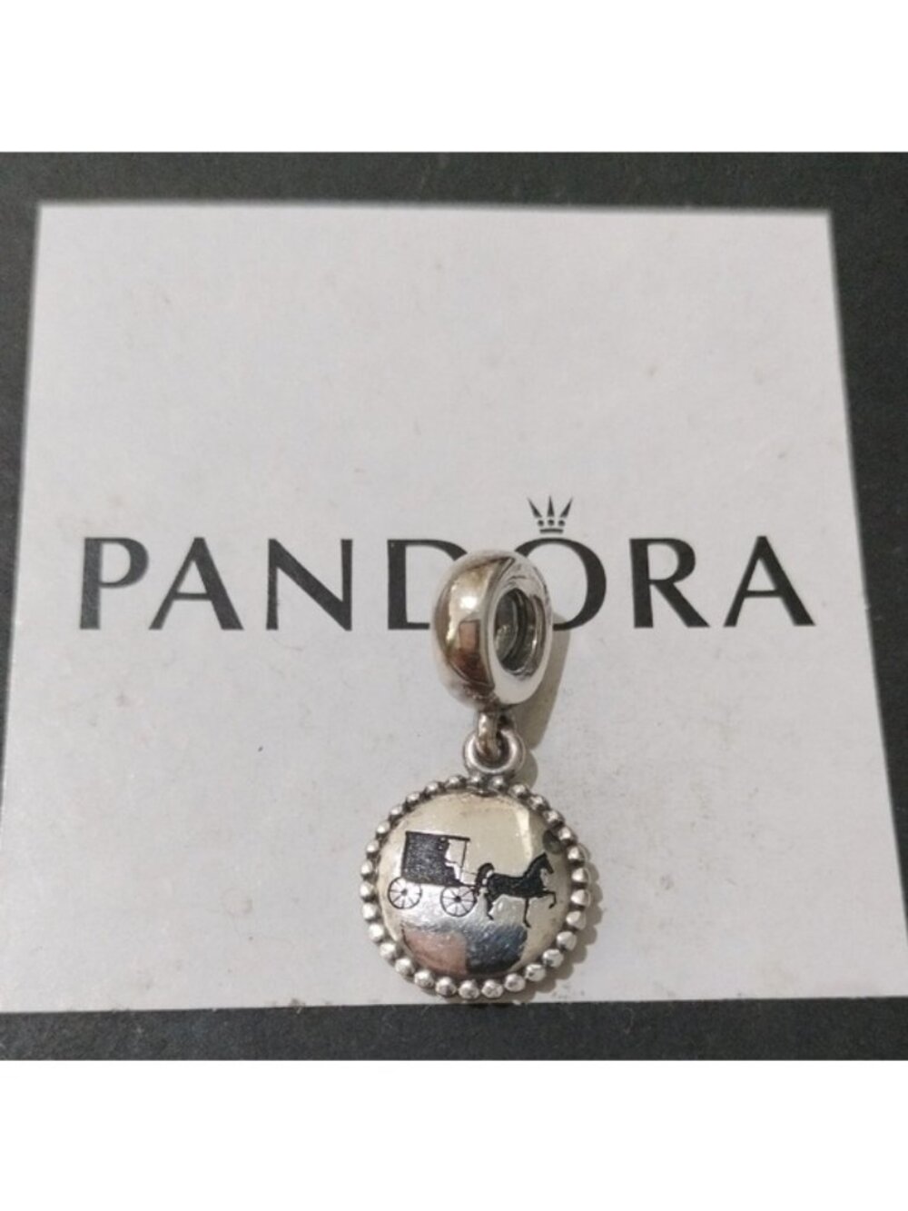 Pandora Sterling Silver Horse and Carriage Amish Country Dangle Charm 791169